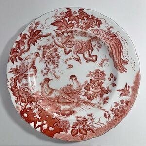 ROYAL CROWN DERBY Red Aves LUNCHEON PLATE / 8.5 Inches / SOME WEAR / Circa 1960